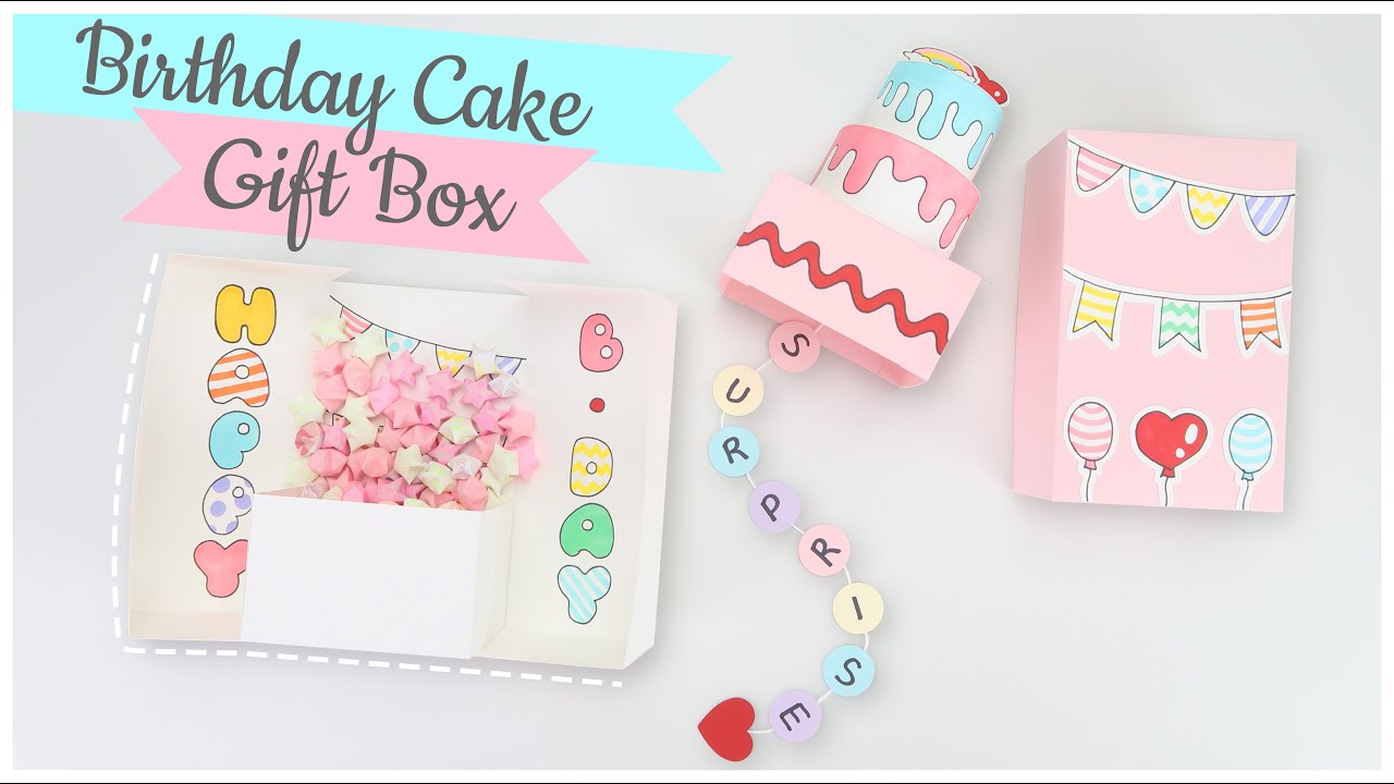 DIY | Birthday Cake Gift Box Tutorial | Handmade Gift Idea