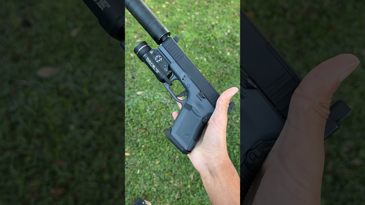 Grey Glock 19 gen 5 mos suppressed # #customglock #subscribe