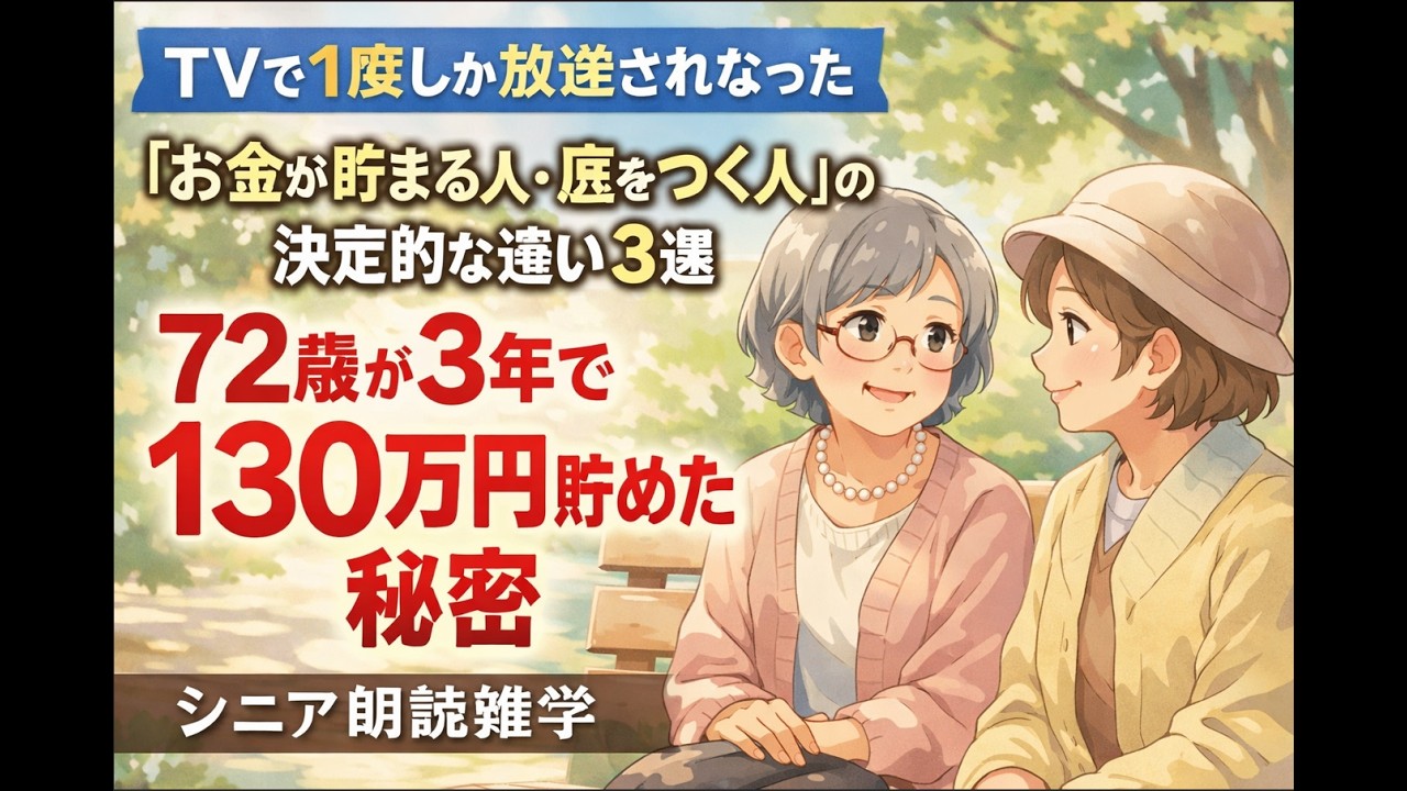 【年金8万円】お金が貯まる人と、静かに減らなくなった人。72歳女性が気づいた「たった一つの決定的な違い」【シニア朗読】
