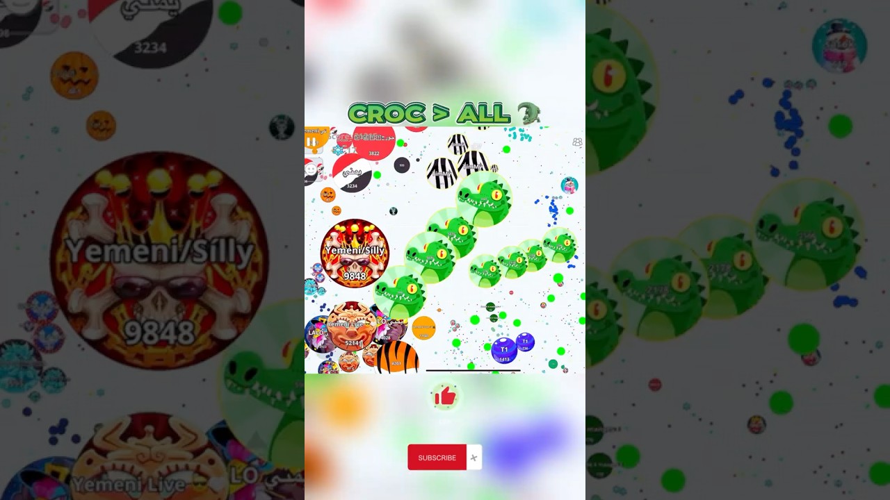 CROC VS ALL!! 🐊 #shorts #agario #agarmacro #agariomobile #agariolive