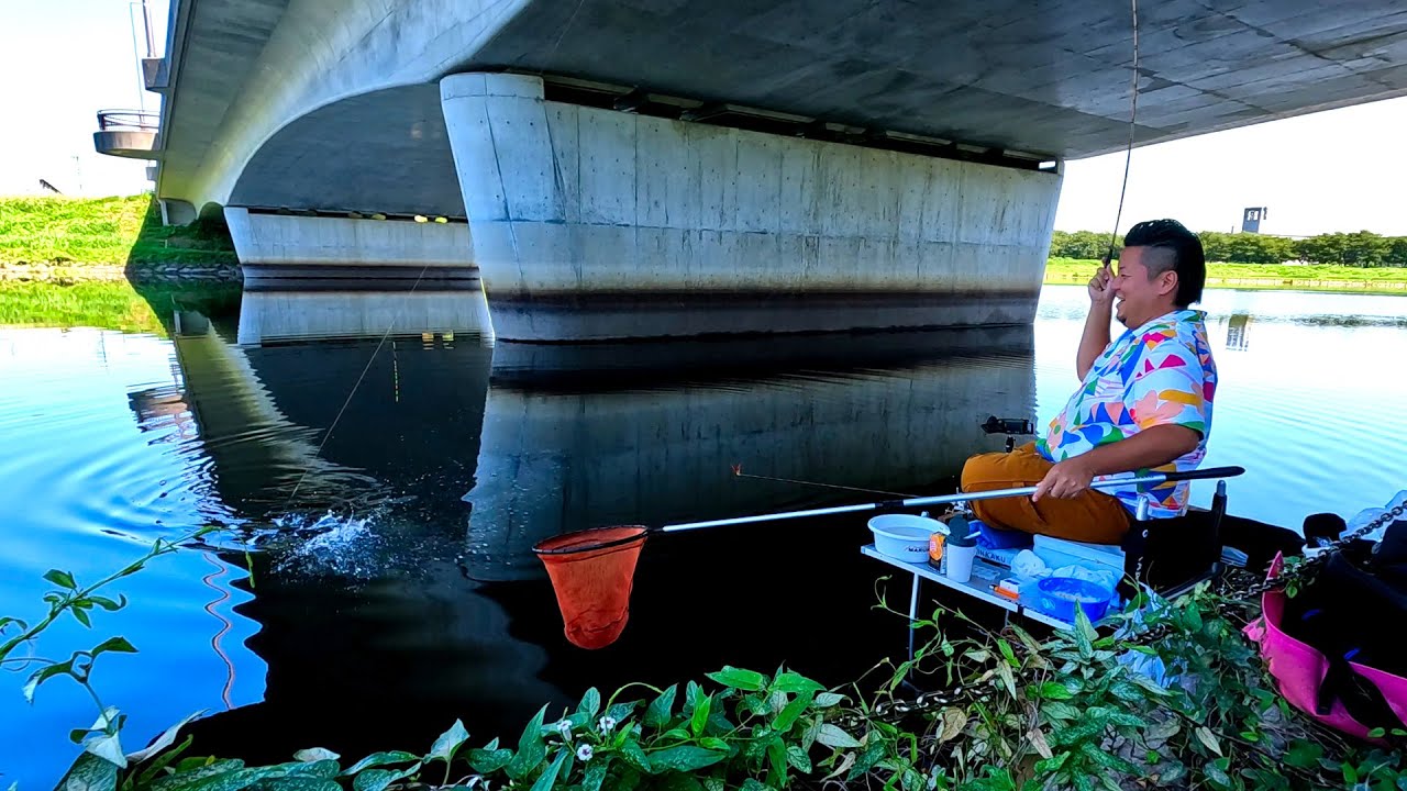橋の下で涼みながら釣りをしていたら珍客が来た【群馬県板倉町 いずみの公園、天神池公園】