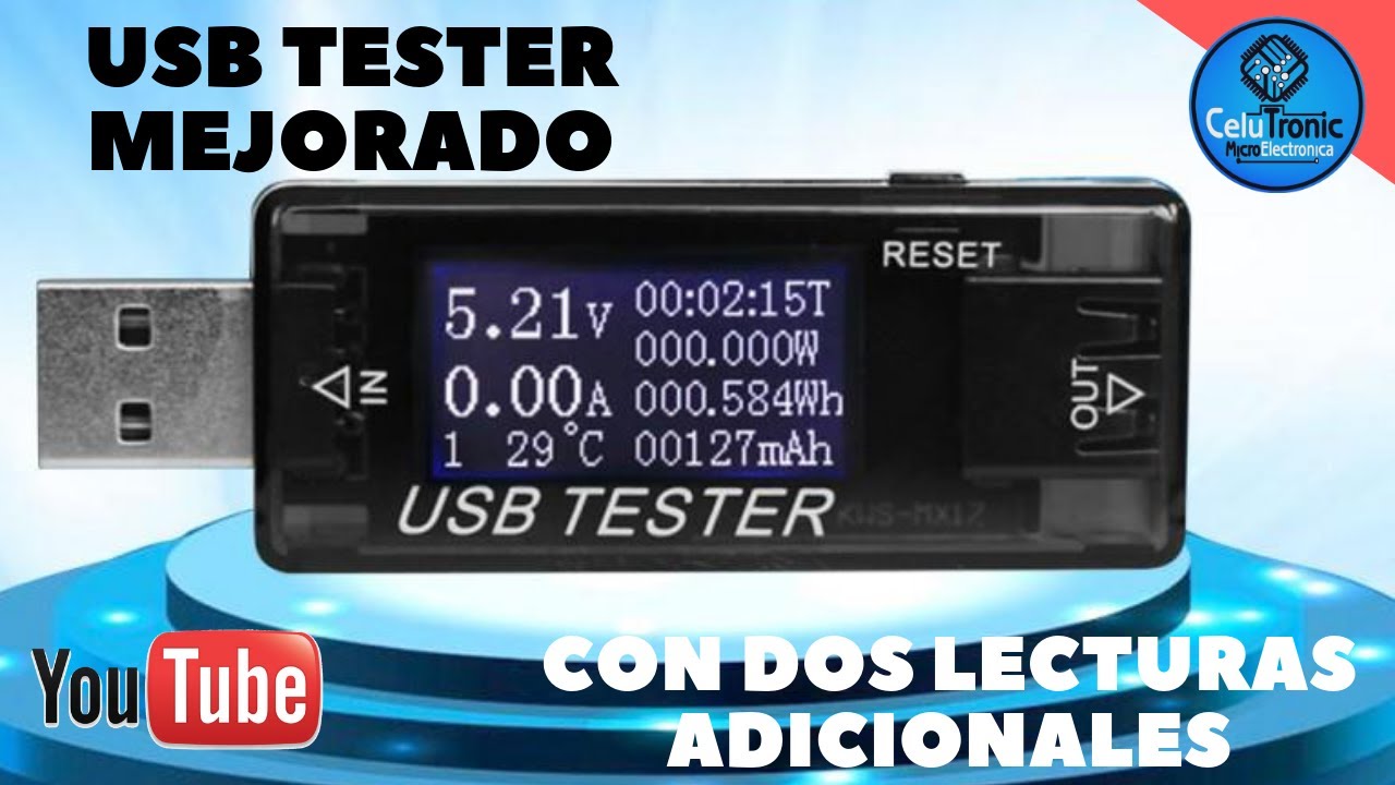 USB TESTER CON DOS LECTURAS ADICIONALES