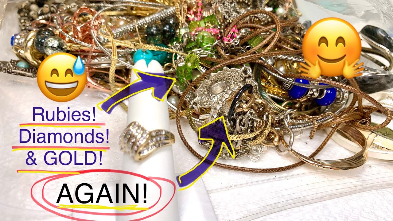 🥰 DIAMONDS RUBIES & GOLD AGAIN! 25Lbs Ep2 Jewelry Unboxing #jewelryunboxing #goldjewelry