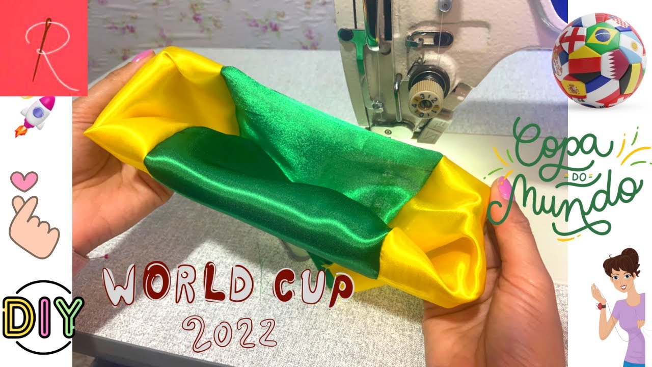 QUER UMA PEÇA PARA VENDER MUITO NA COPA MUNDO? VEJA ESSA AULA FÁCIL E RÁPIDA ⭐️ SCRUNCHIE DA COPA ⚽️