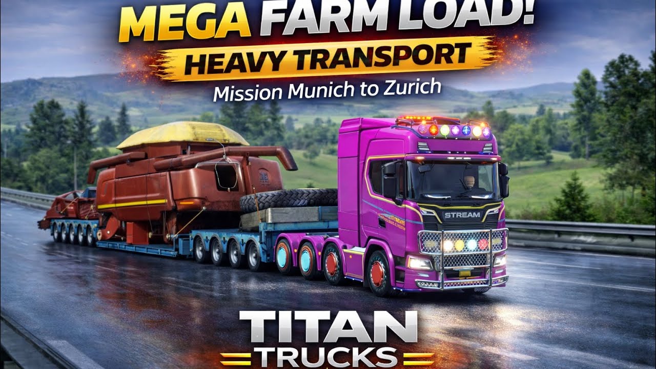 MEGA FARM LOAD! | Mission Munich to Zurich | Heavy Transport Simulation
