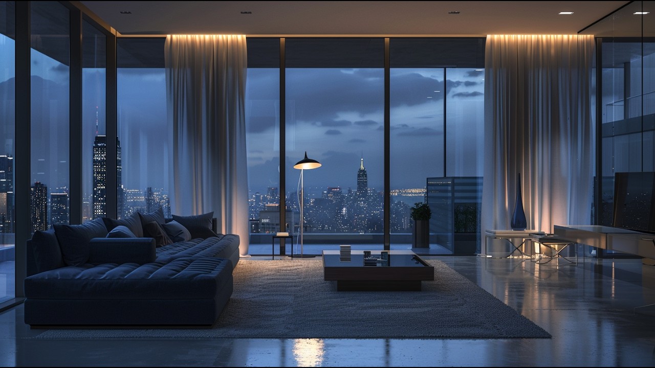 Midnight Penthouse Focus | Deep Executive Night Ambience (No Vocals, 2 Hours)