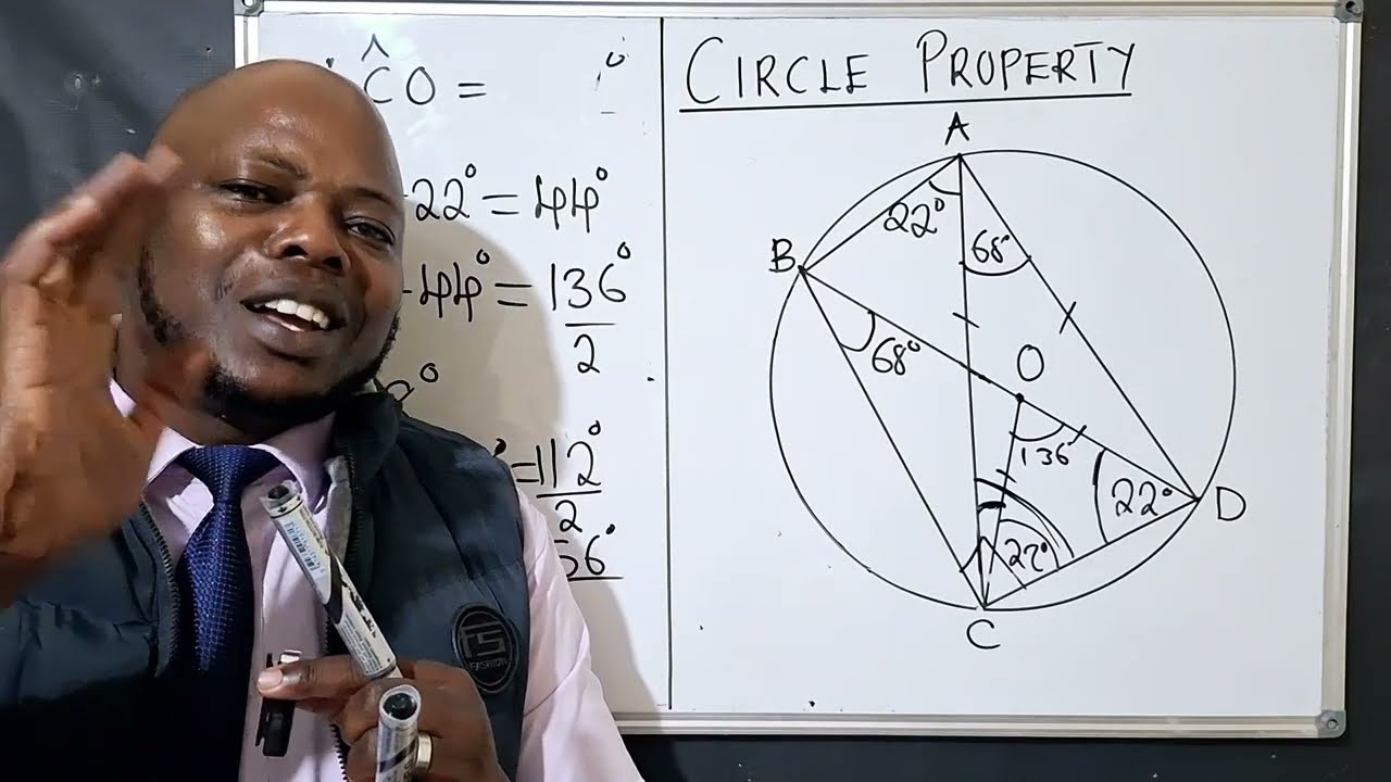 Circle property exam question | Angles | Diameter and centre.