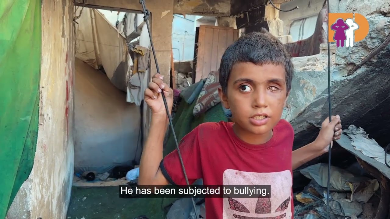 9-year-old Moath lost an eye in an Israeli bombing