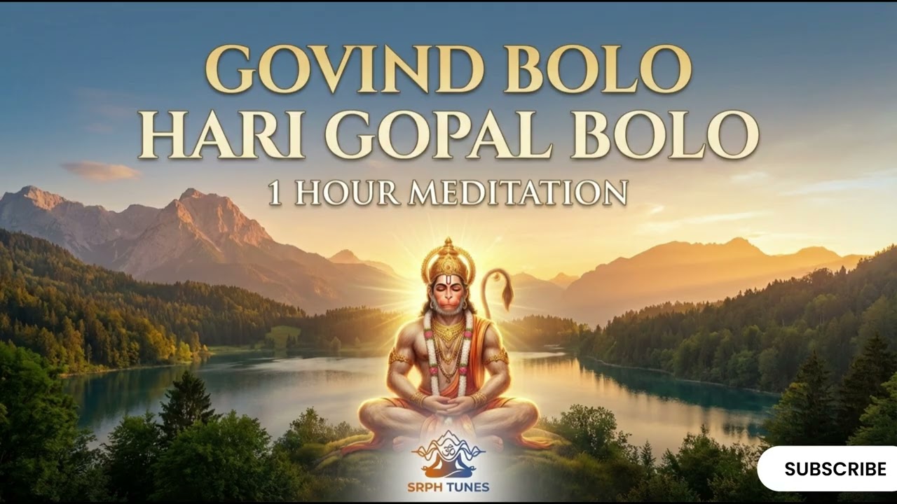 Govind Bolo Hari Gopal Bolo (1 Hour Loop) | Joyful Mantra for Positive Energy & Stress Relief 🦚
