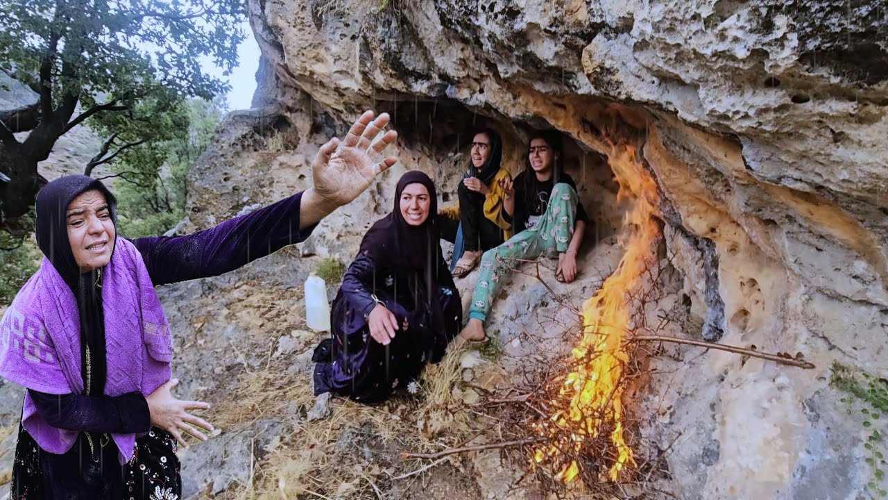 Journey to the Heart of the Cave: Fire and Escape from the Storm ⛺🔥🌩️