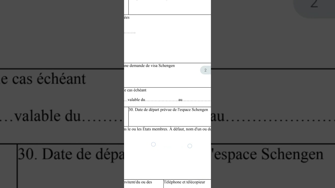 Formulaire de demande de visa Tourisme ou Affaires (Partie 4)