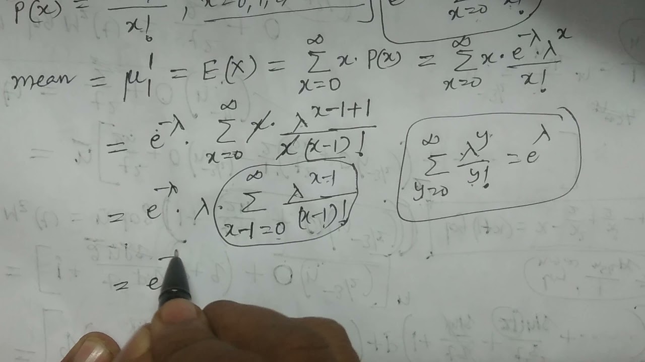 Mean and Variance of Poisson distribution  - BSc Statistics