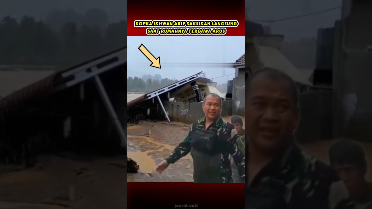 RUMAH TNI HANYUT TERBAWA BANJlR DISUMATRA #beritaterkini #banjir #tni