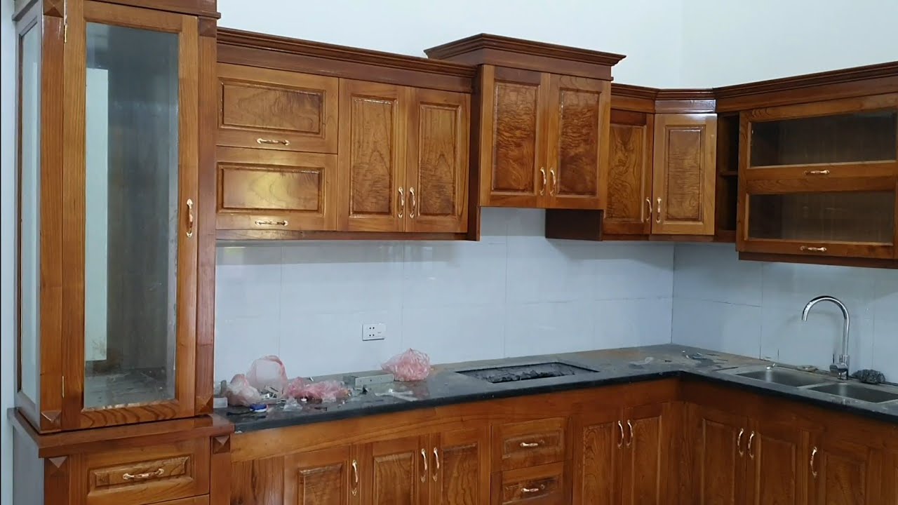 Tủ bếp gỗ xoan chun giá rẻ mà đẹp sdt 0961238175