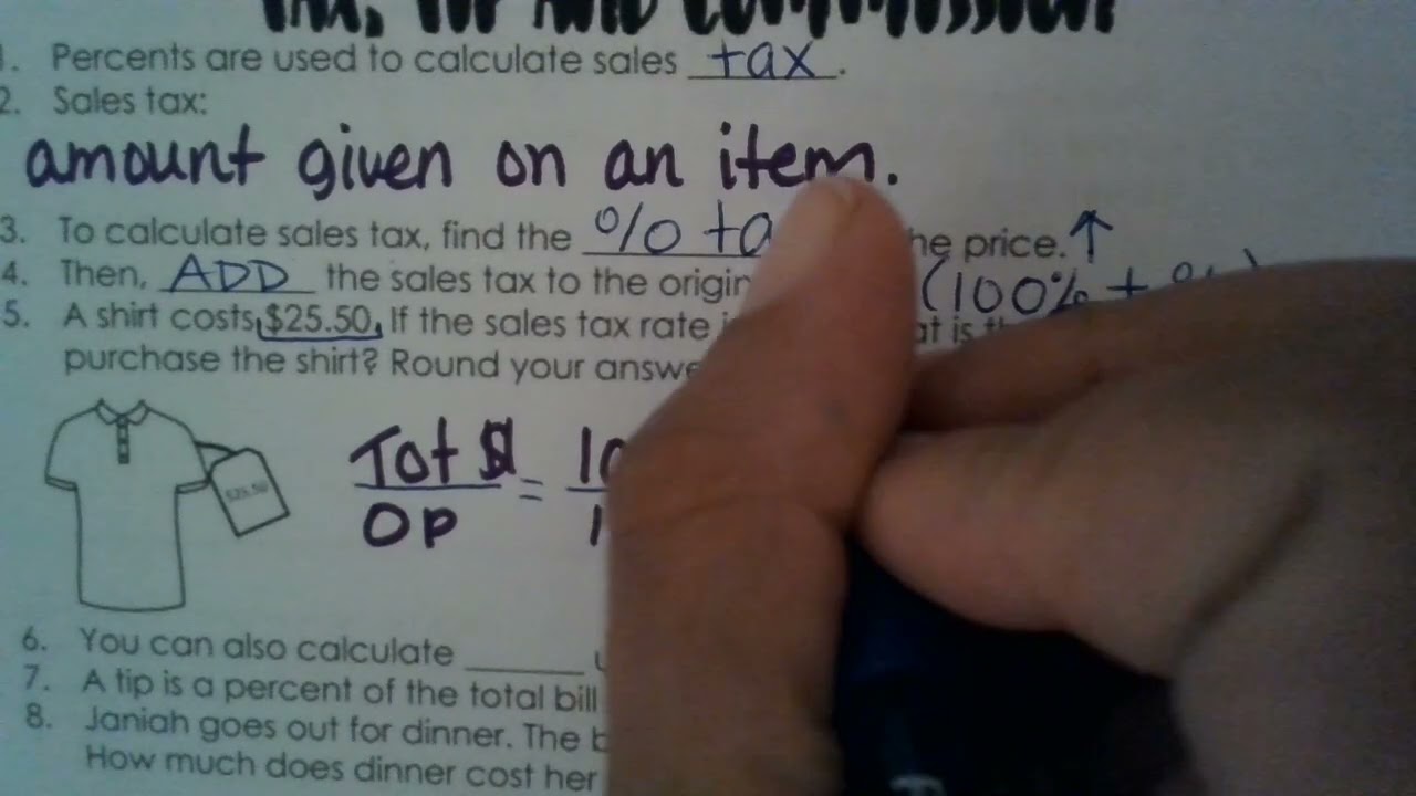 Tax, Tip, Commission Notes