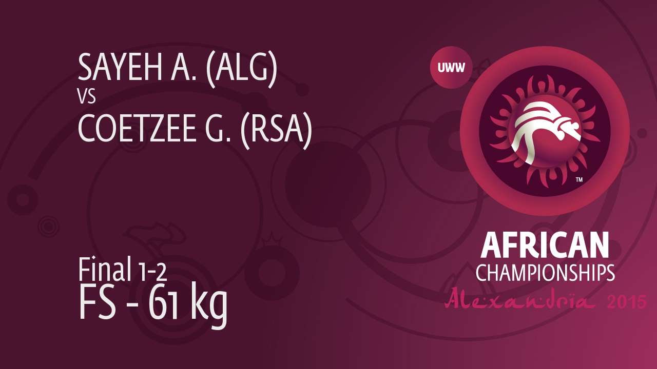 GOLD FS - 61 kg: A. SAYEH (ALG) df. G. COETZEE (RSA), 10-7