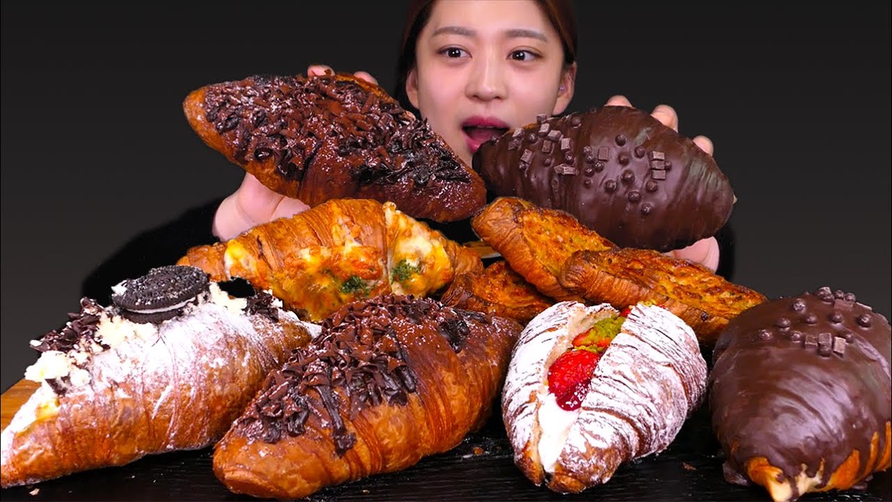 🥐Chocolate croissant😍보기만 해도 먹음직,, 크로와상 먹방!!🥰 [Chocolate, Custard, Tiramisu croissant] Mukbang