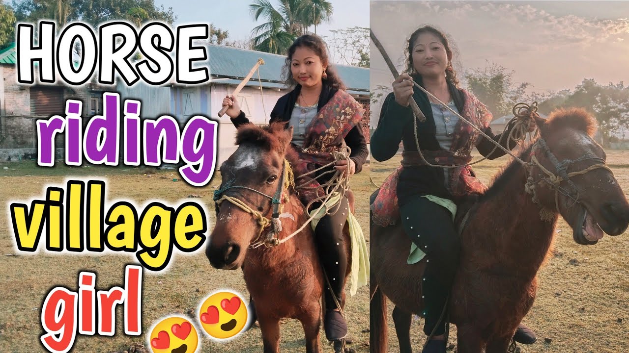 Horse riding village girl | horse riding | horse ❤️
