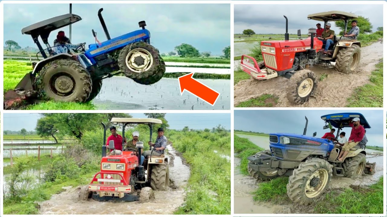 आज तो Swaraj 855 Fe को भी कीचड़ में उतार दिया New Holland 3630 | Farmtract 6055 4x4 | Rice Farming