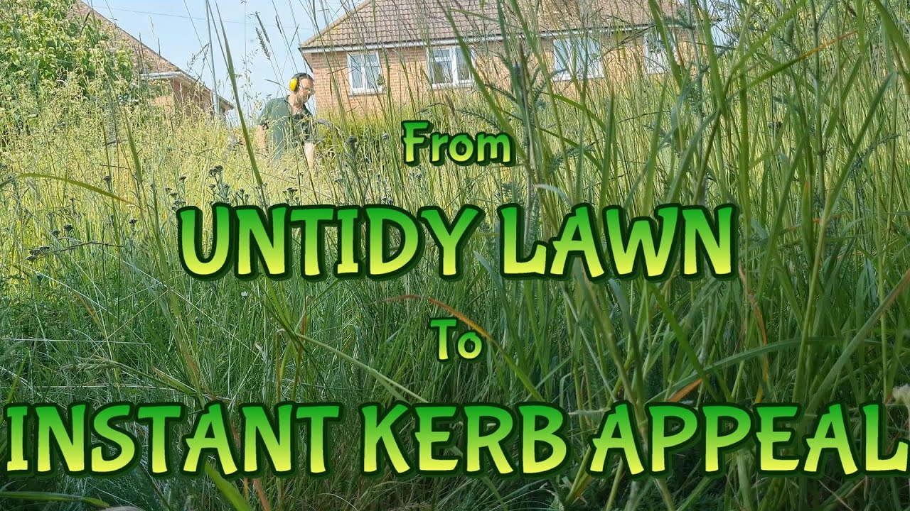 Strimming and Mowing an Overgrown Front Garden