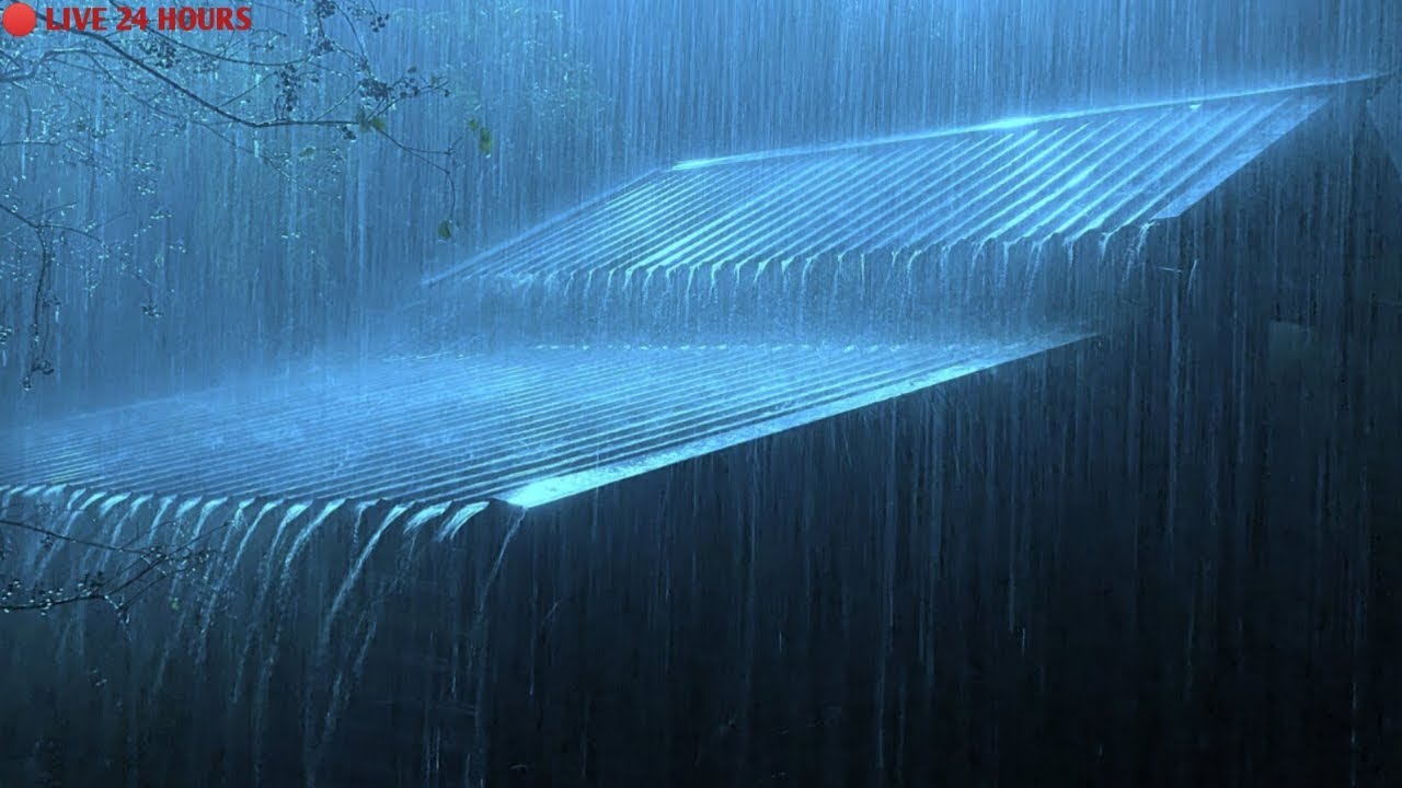Goodbye Insomnia With Heavy Rain and Thunder Rumbling on The Tin Roof. ⛈️😴