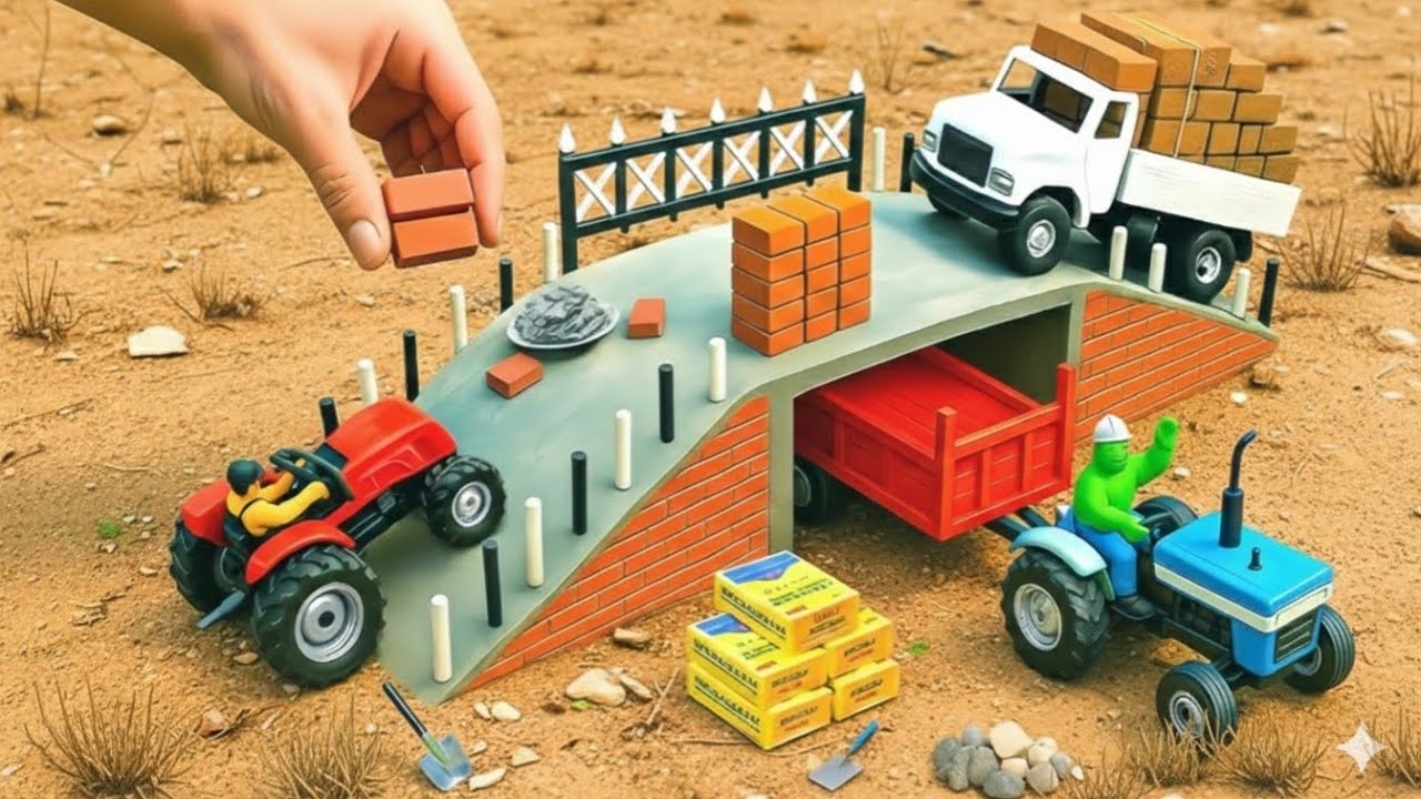 DIY Mini Truck Builds Super Strong Cement Bridge | Amazing Creative Engineering! @zonecreative1