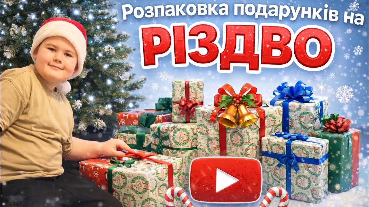 Розпаковка подарунків на Різдво. 
