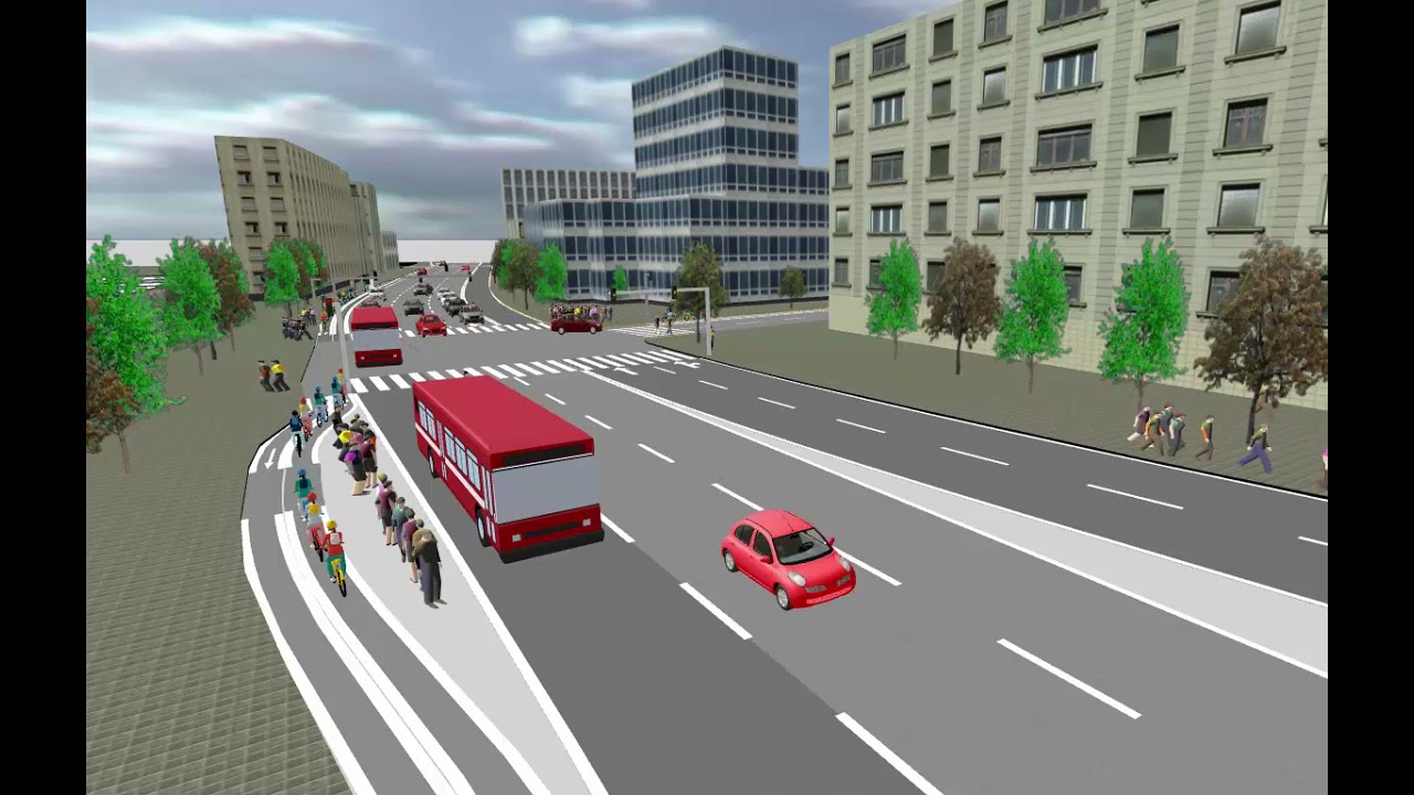 Aimsun Next 3D model: pedestrian behaviour
