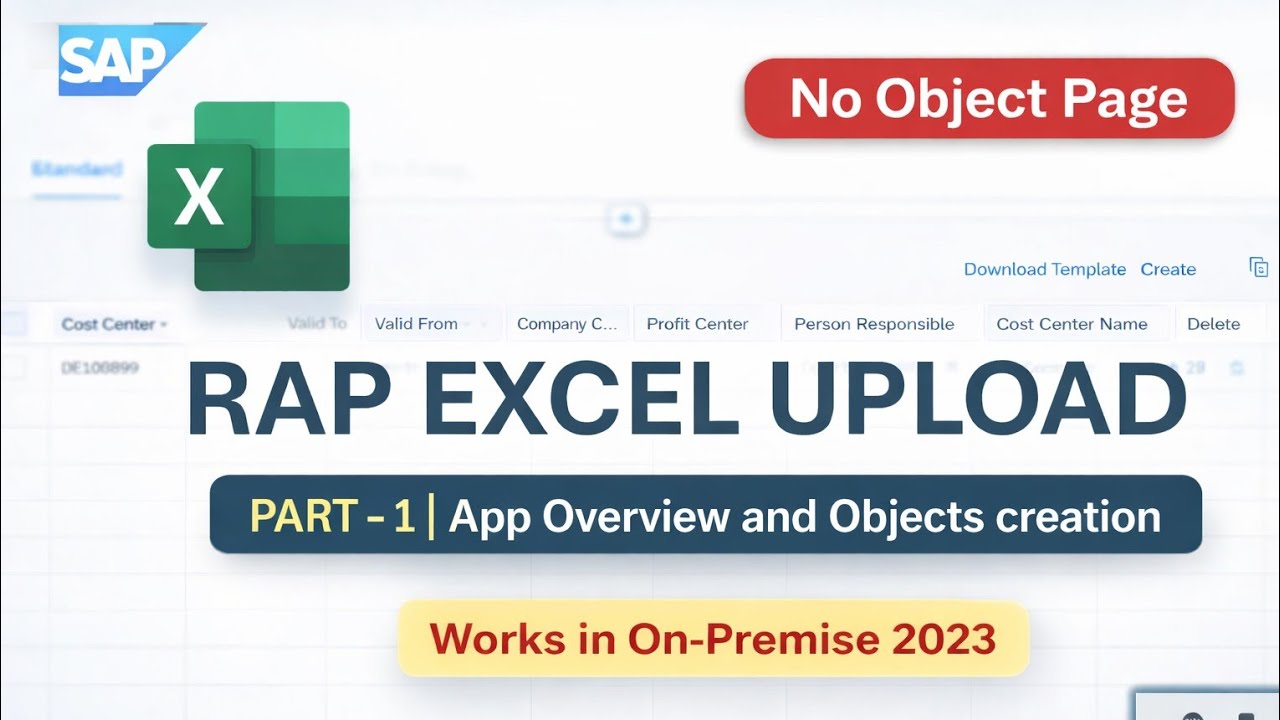 RAP Excel Upload( List  Report only ) | No Object Page | Works in On-Premise |  Part -1