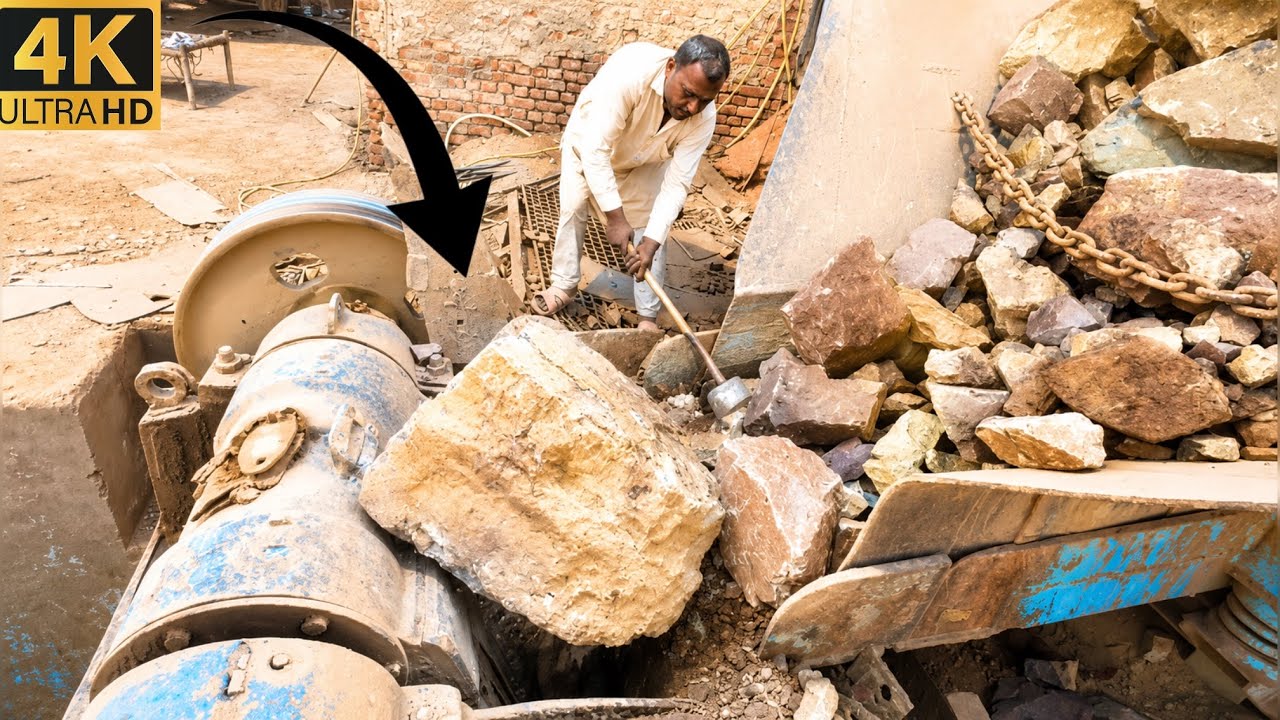 Big Rock Jaw Crusher Machine in Action | Powerful Stone Crushing ASMR Sounds
