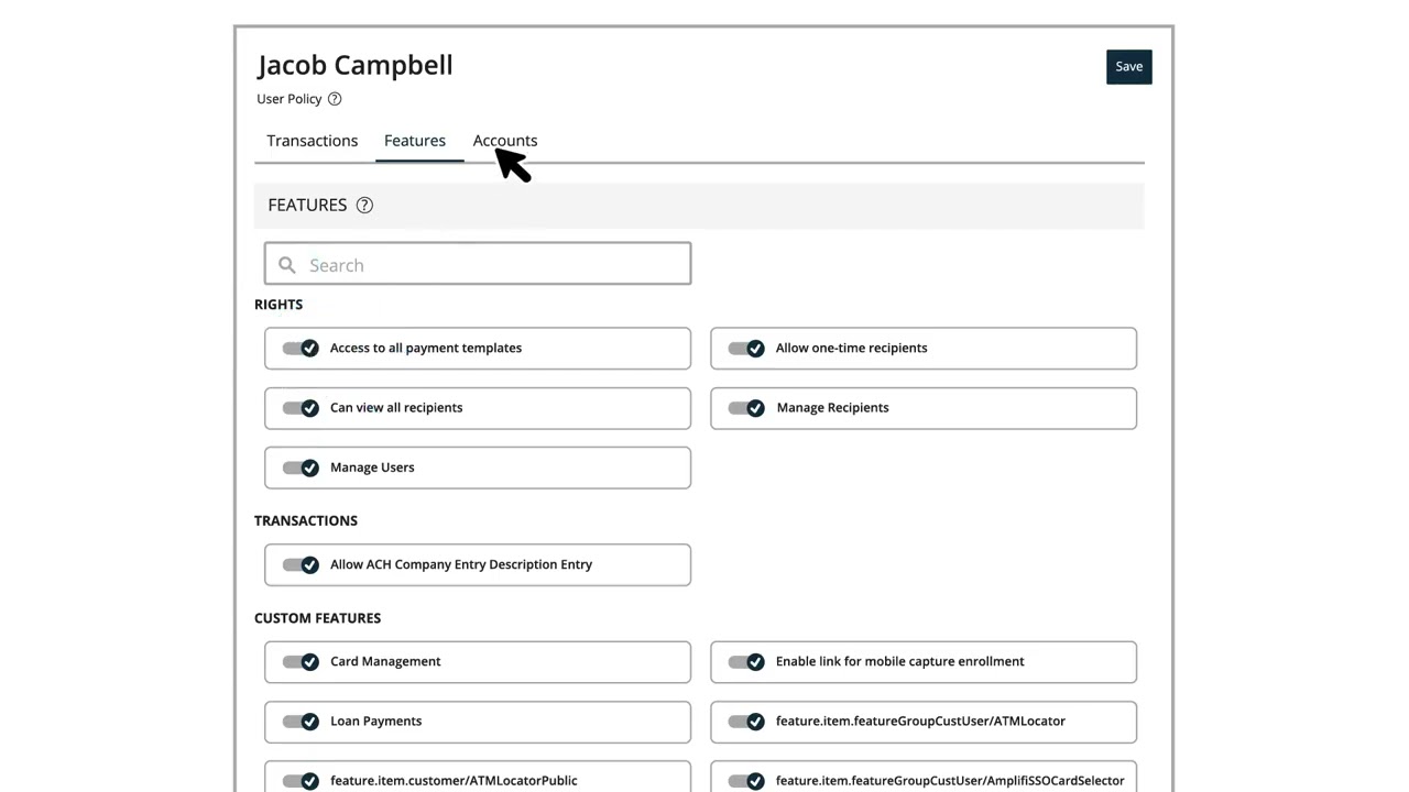 User Rights Setup | Business Online Banking