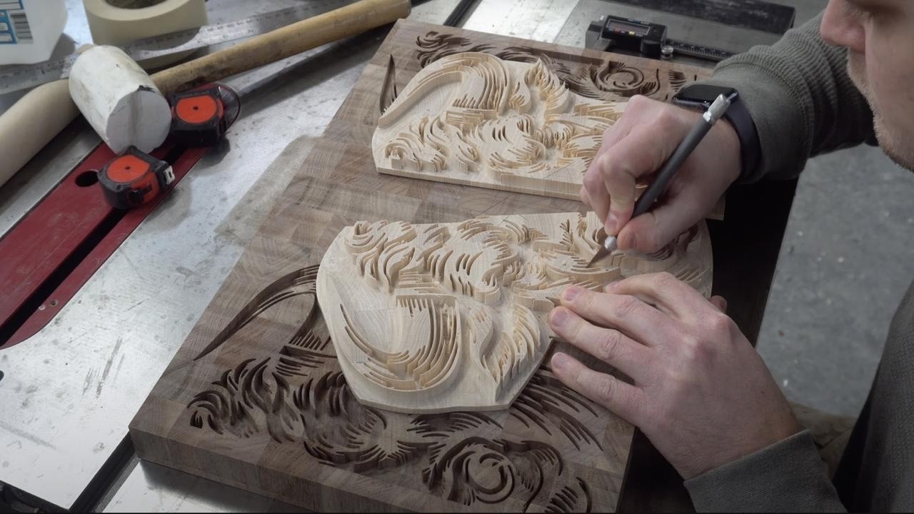 The Bullhead Cutting Board Build — CNC Inlay Process by Broinwood.