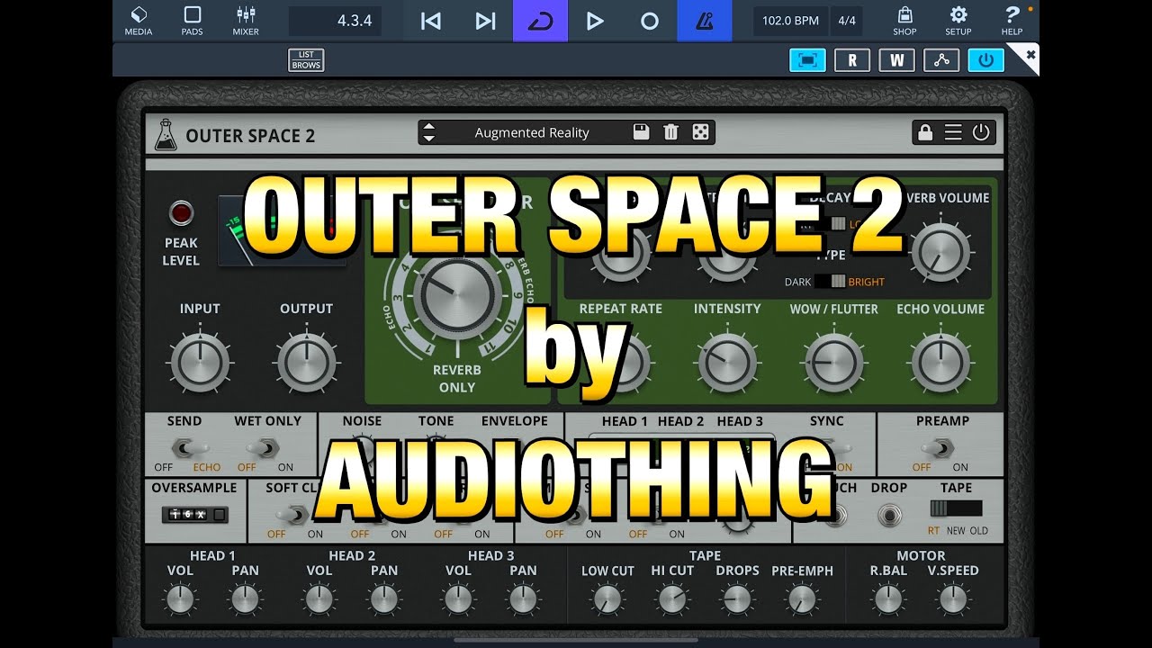 Outer Space  by AudioThing - Vintage Tape Echo & Reverb - Tutorial & Demo for the iPad