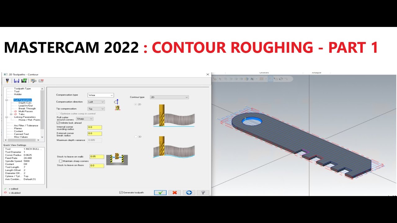 MASTERCAM 2022: CONTOUR ROUGHING : PRACTICAL & TROUBLESHOOTING