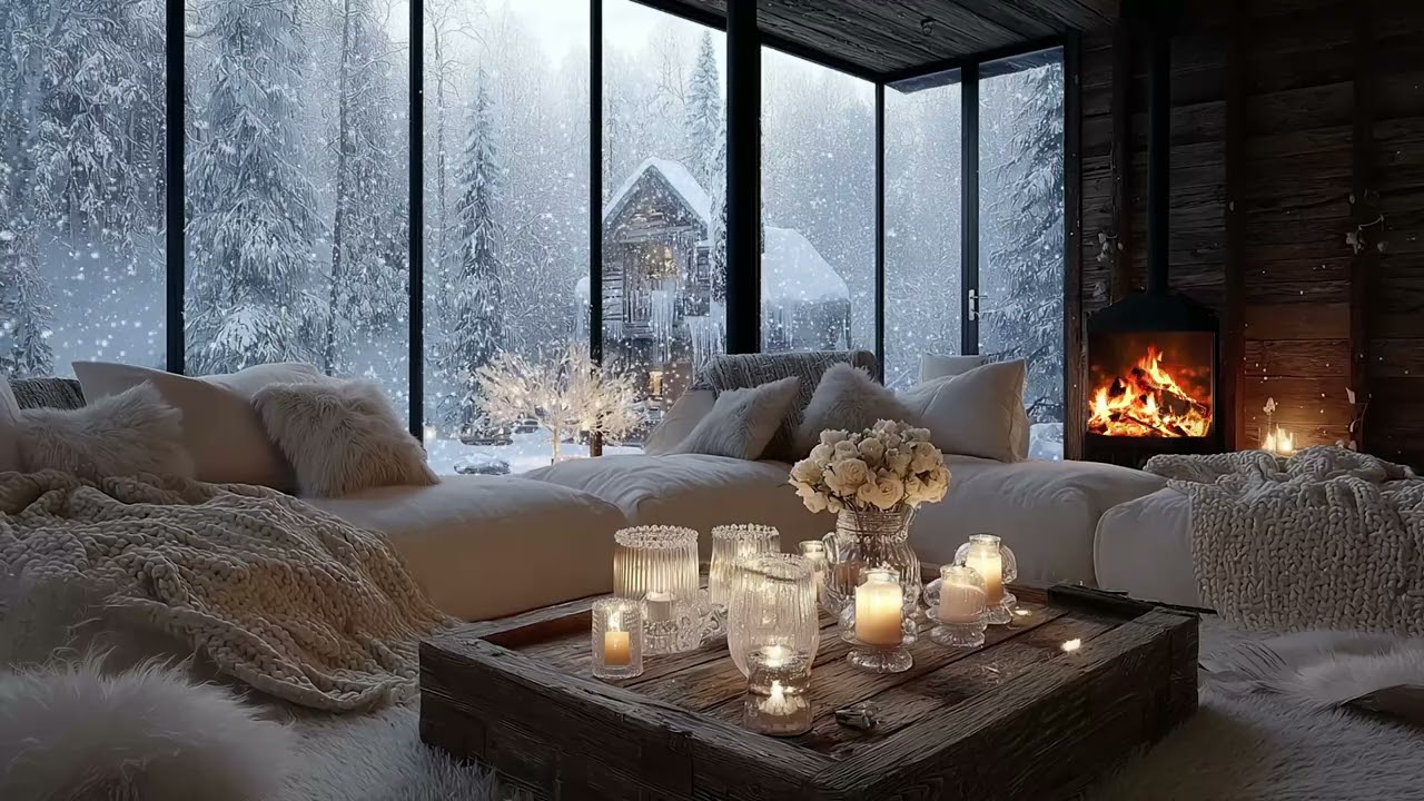 Crackling Fire Piano | Peaceful Piano Sleep Music & Winter Comfort