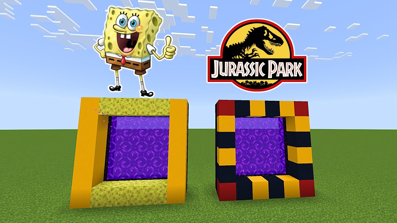 Never make a Portal To SpongeBob SquarePants And Jurassic Park in Minecraft 