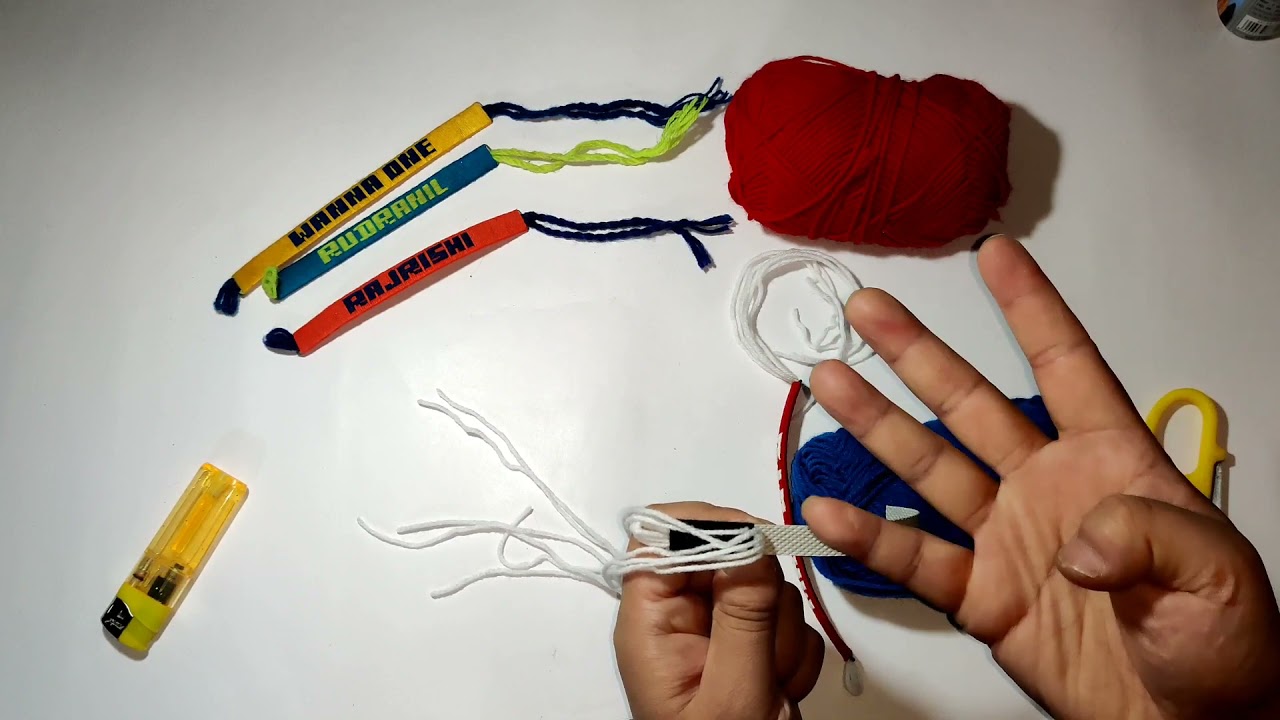 DIY How to make, Name wristband using woolen thread step by step   Full HD
