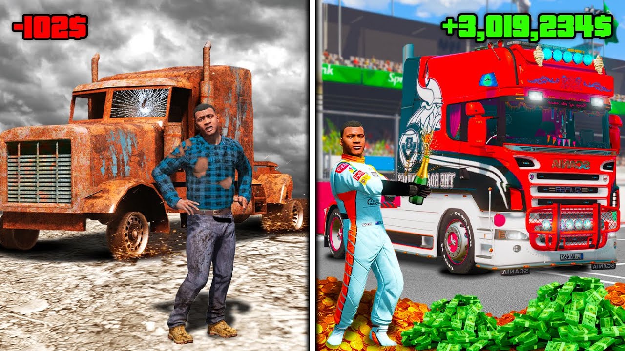 PASSEI DE CAMINHONEIRO POBRE A RICO NO GTA 5!!