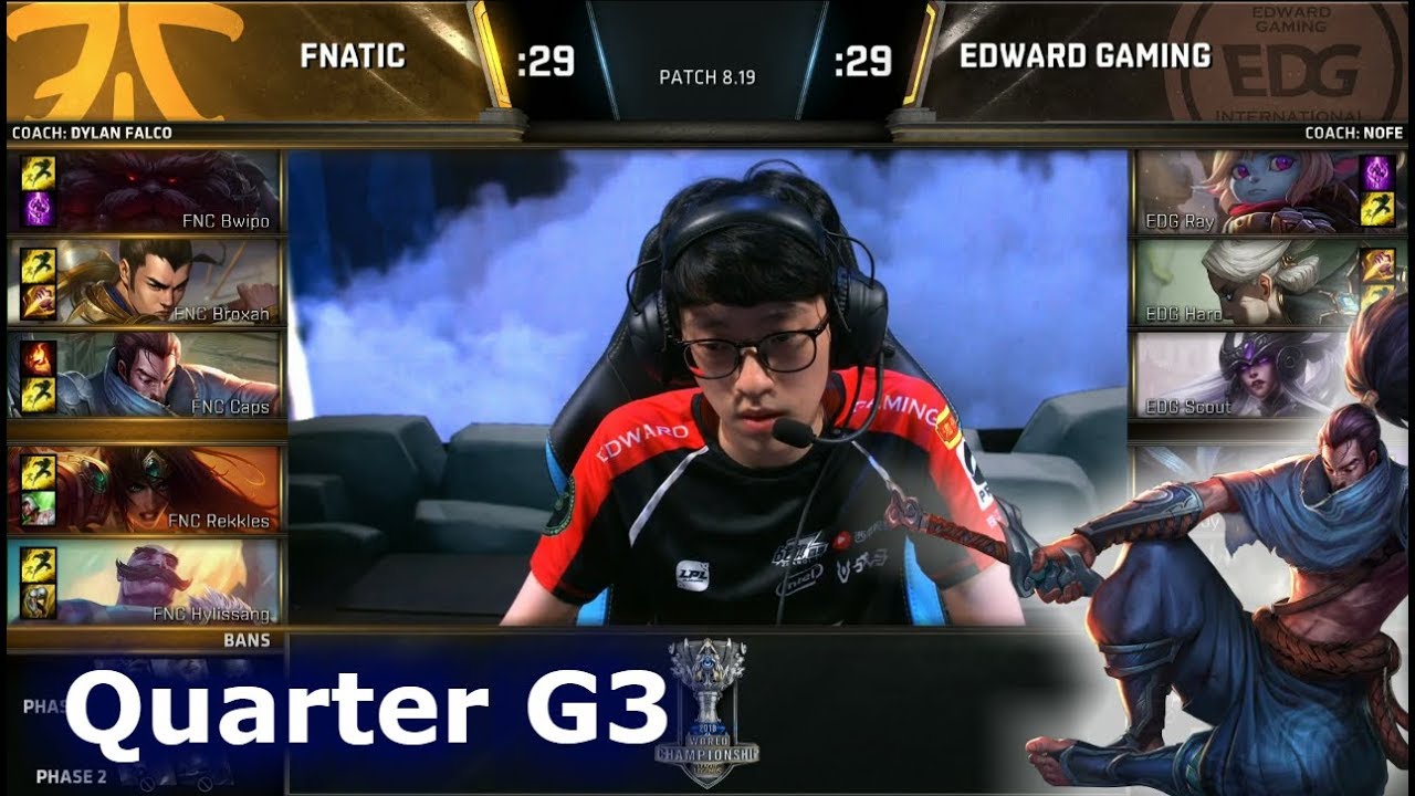 FNC vs EDG Game 3 | Quarter Final S8 LoL Worlds 2018 | Fnatic vs Edward Gaming G3