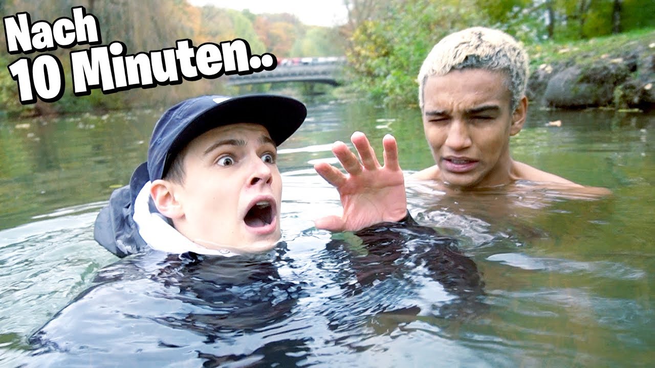 1000€ wer LÄNGER im eiskalten Fluss bleibt! 😩❄️ **im winter**