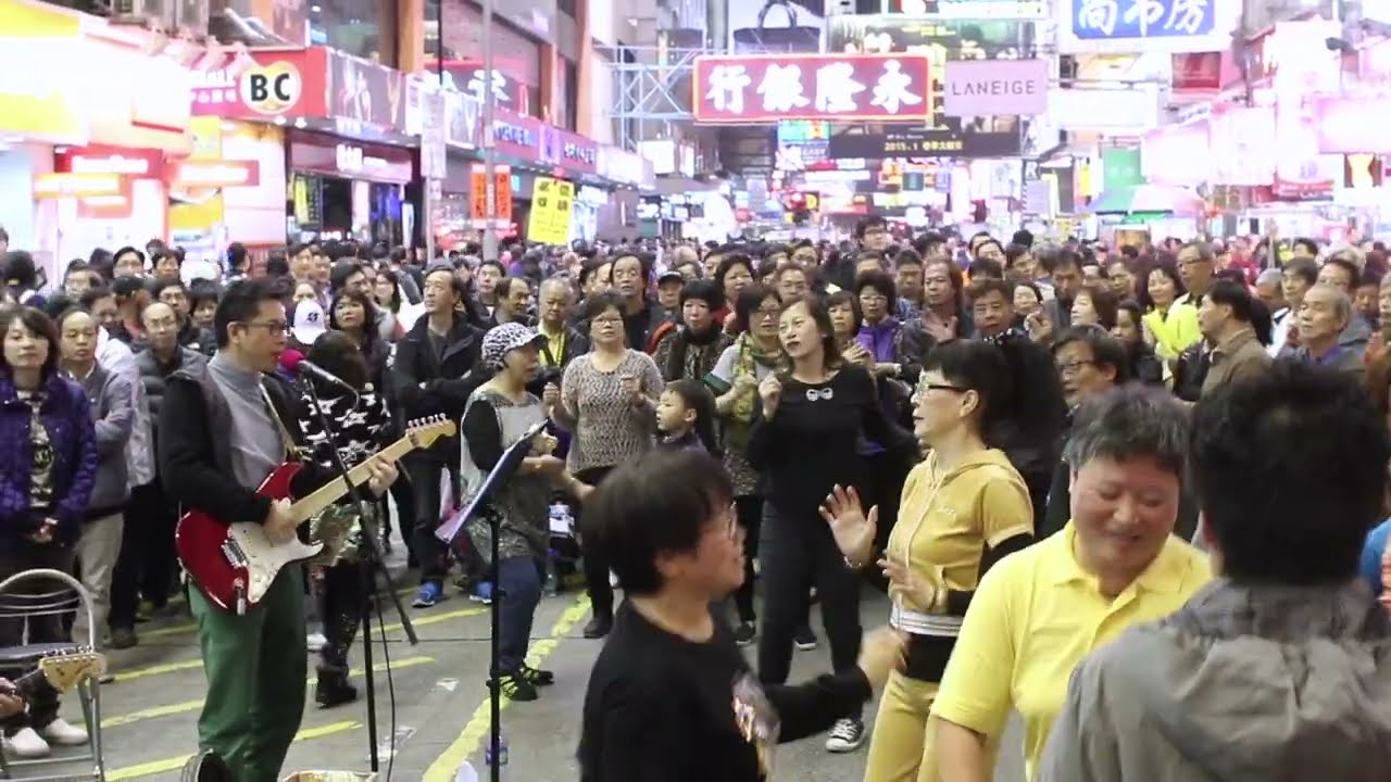 酒矸倘賣無 + Venus + Sha la la la la + Beautiful Sunday - 3L樂隊 香港旺角街頭表演 Busking Hong Kong 150124