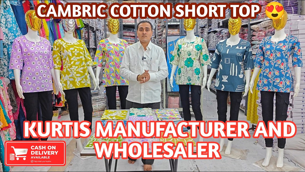 CAMBRIC COTTON SHORT TOP | KURTIS MANUFACTURER AND WHOLESALER #kurti #wholesale