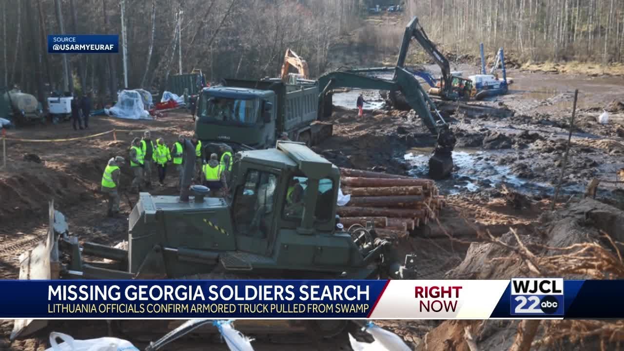 Vehicle pulled from swamp as search for missing U.S. soldiers continues in Lithuania