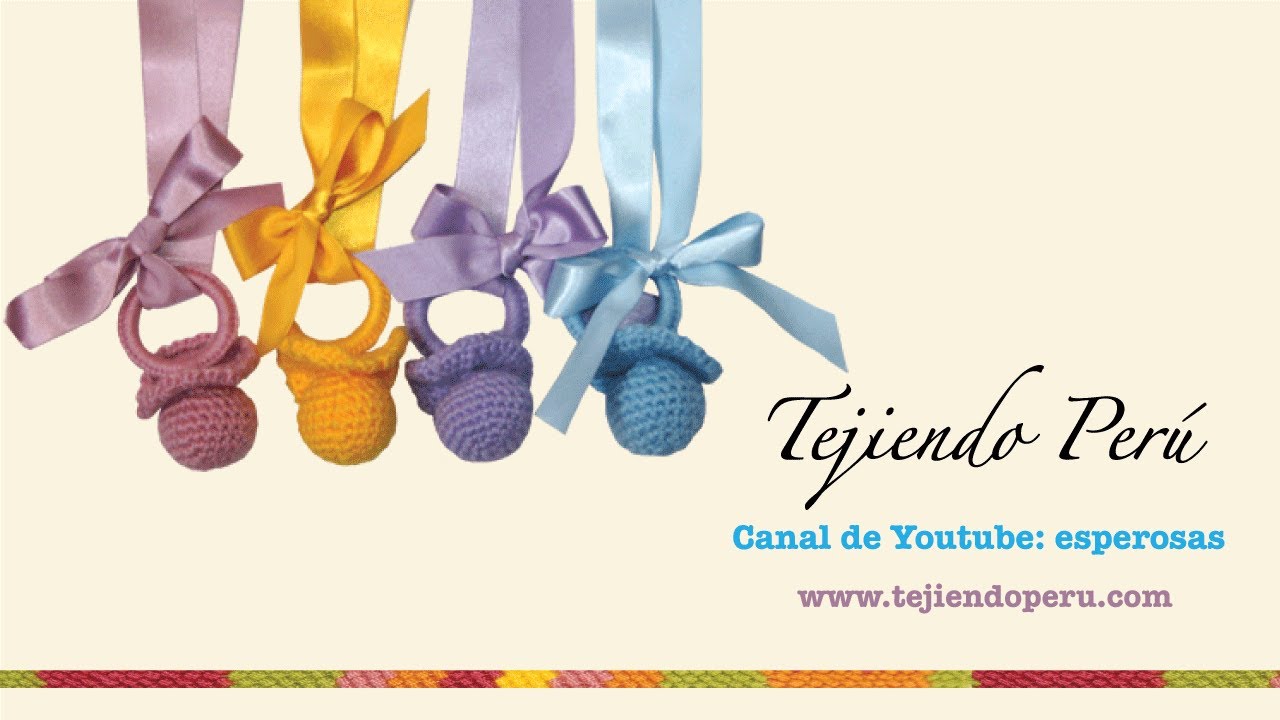Chupón o chupete en crochet:  souvenir para baby shower o bautizo