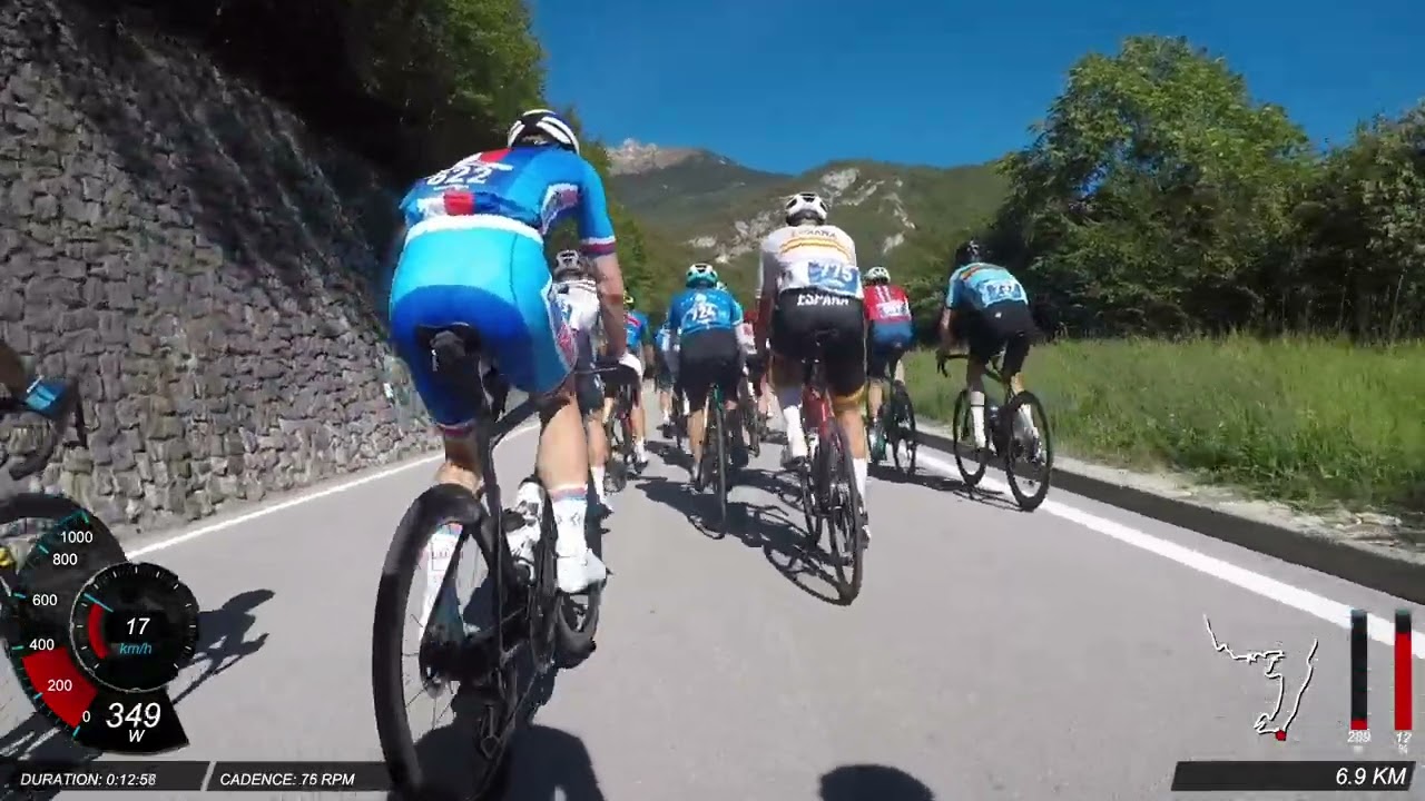 UCI World Championships Gran Fondo 2022 Trento, first climb (45-49).
