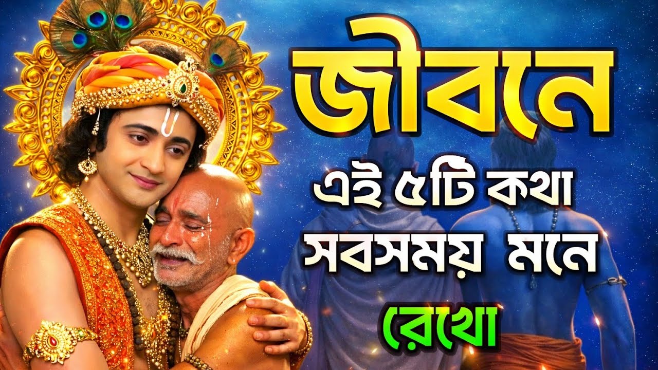 ✨ জীবনে শান্তি চাইলে এই ৫টি কথা মনে রাখো 🦚 || Best Krishna motivational quotes in bangla