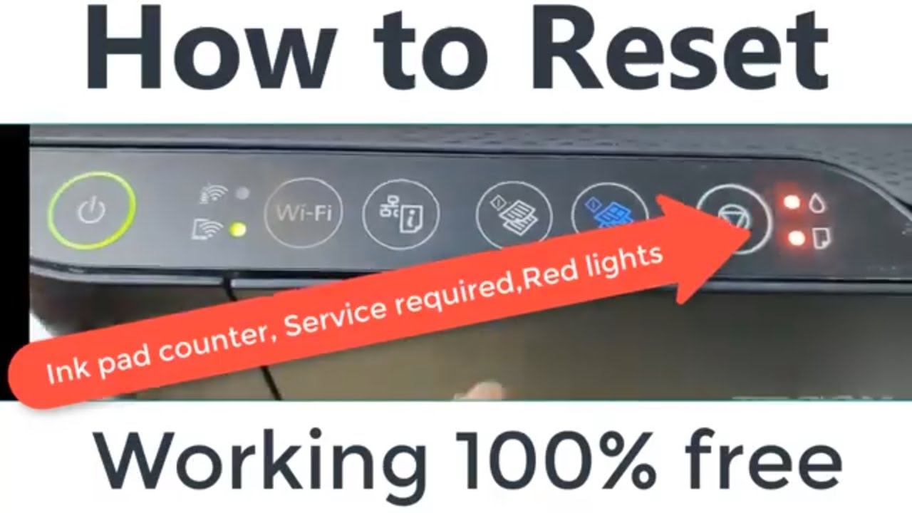 How to reset epson L3150 L3110 L3101 L3100 ink pad counter Service required  Red lights blinking