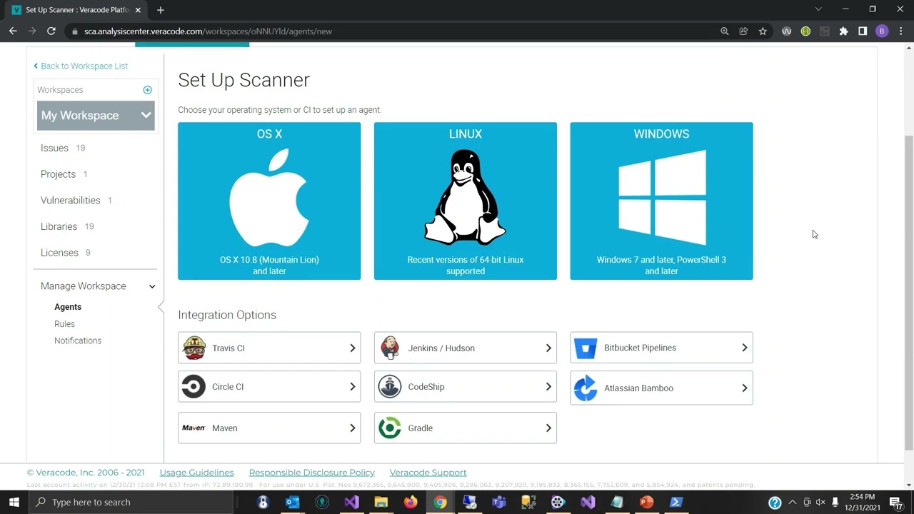 Using the Veracode Agent User Interface.