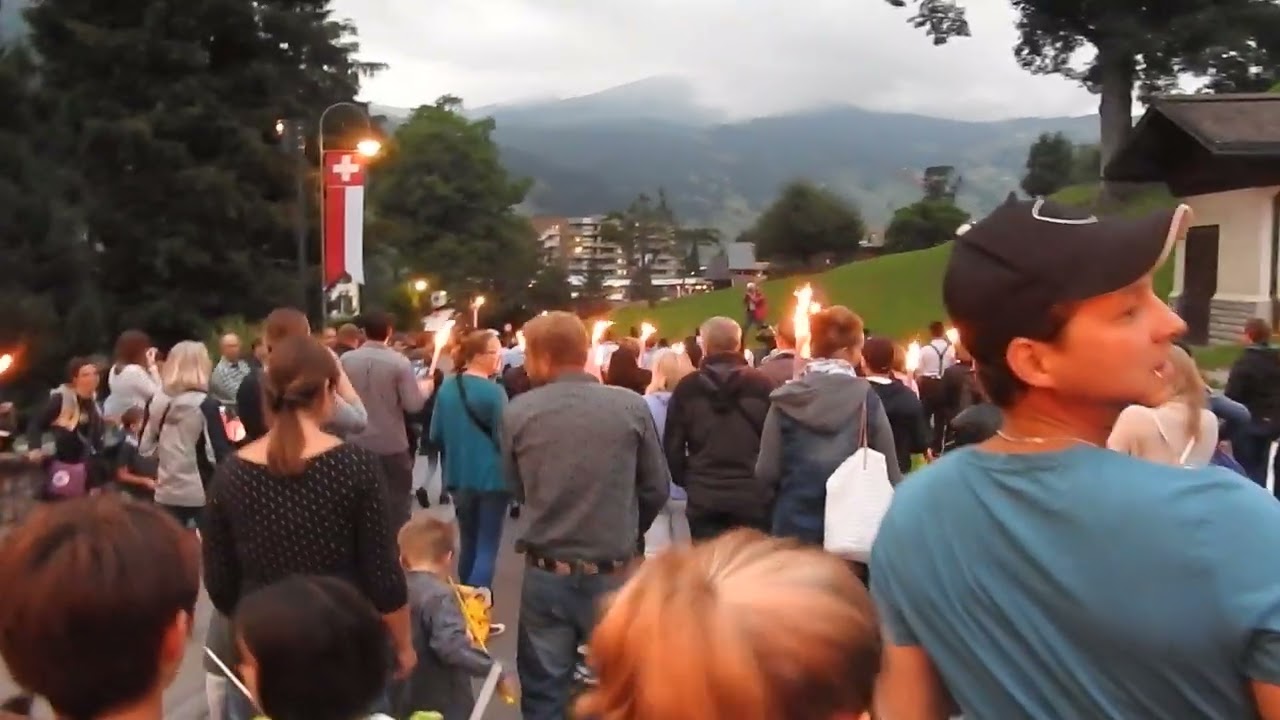 Swiss National Holiday Parade in Grindelwald, Switzerland