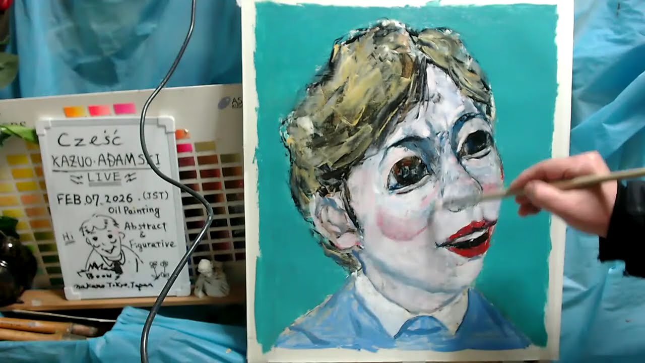 Oil painting   portrait day 2  op1634-2 [LIVE]--  